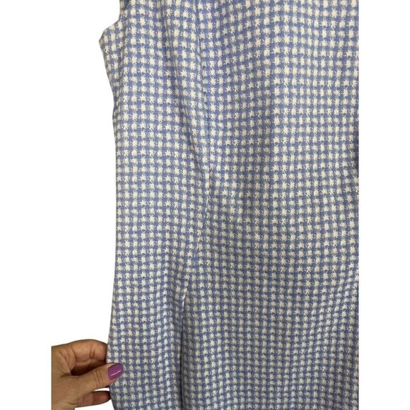 Calvin Klein Plaid Dress 6 Blue Sheath Office Preppy Neutral Academia Feminine - Picture 5 of 11